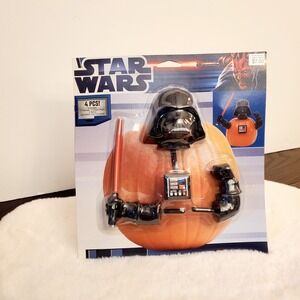 Star Wars Darth Vader Pumpkin Push-Ins 2012 Halloween 4 Piece Decorating Set‎